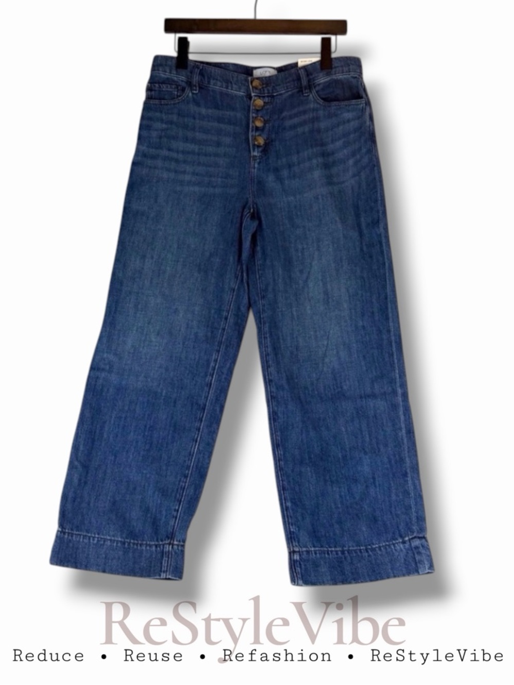 LOFT Women’s Size 4 Denim Jeans High Rise Wide Leg Fit NWT Cropped Style NEW